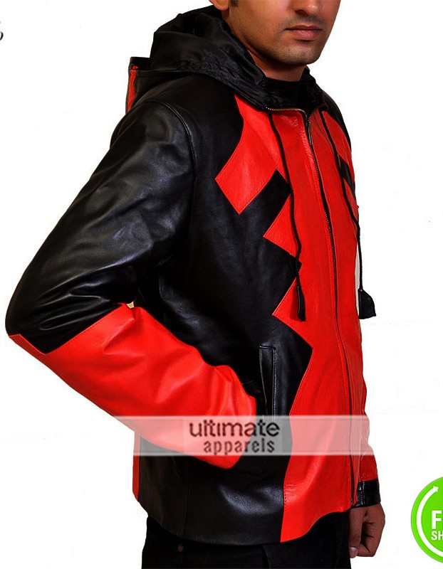 Deadpool Halloween Costume Hooded Athletic Jacket