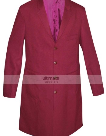 Men's Red Cotton Trench Coat