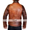 Rustic Vintage Quilted Men Brown Motorcycle Jacket