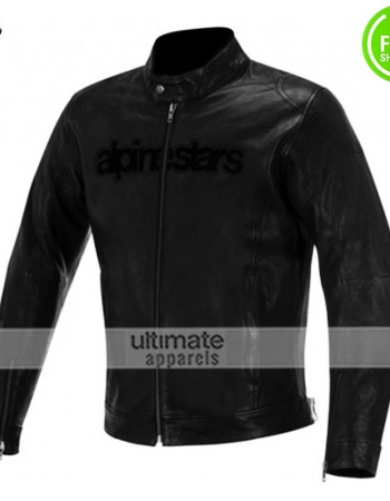 Alpinestars Mens Black Biker Leather Jacket 