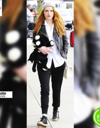 Bella Thorne Black Biker Jacket By Boutique