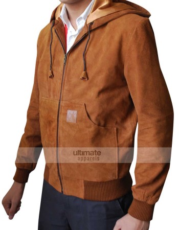 Jackie & Ryan Ben Barnes Brown Suede Bomber Jacket