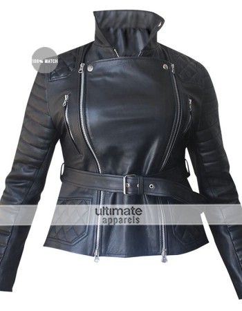 Rachel Bilson Burberry Prorsum Quilted Black Jacket