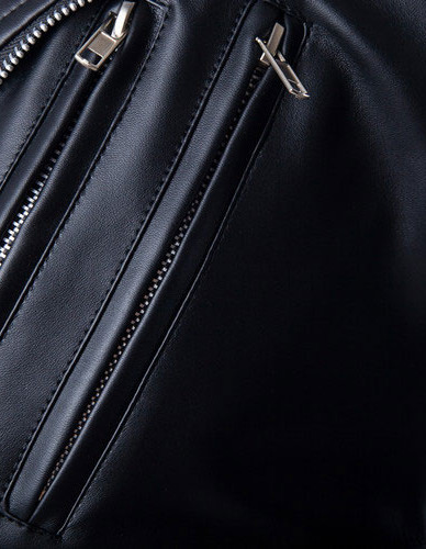 Black Fashion Men Short Slim Fit Collar Leather Jacket