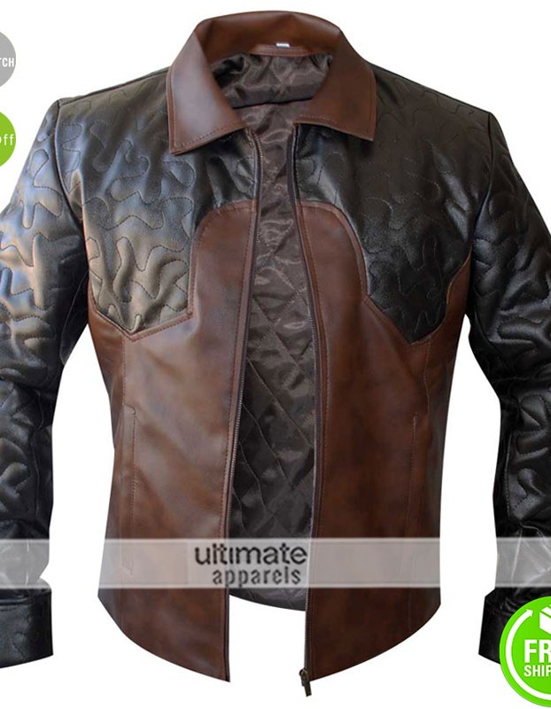 Criss Angel Designers Brown Quilted Biker Jacket