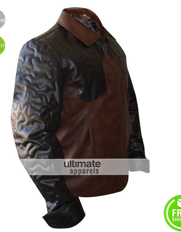 Criss Angel Designers Brown Quilted Biker Jacket