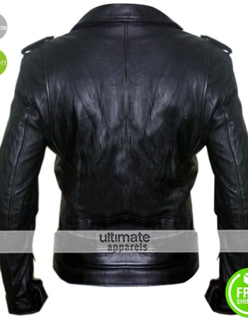 Ryan Gosling Black Biker Leather Jacket