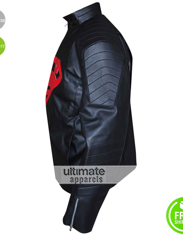 Superman 2016 Synthetic Black/Red Leather Jacket