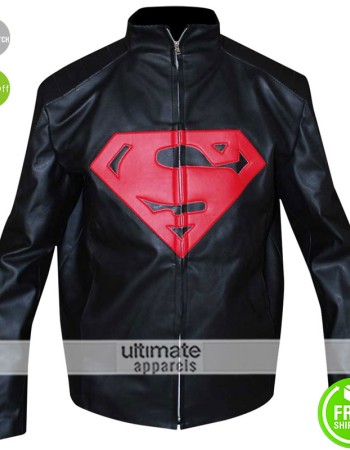Superman 2016 Synthetic Black/Red Leather Jacket