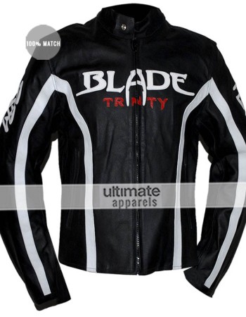 Blade Trinity Motorcycle Black Leather Jacket