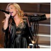 Demi Lovato Fringe Black Biker Moto Leather Jacket