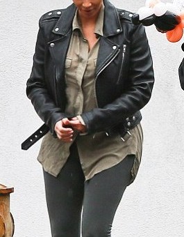 Kim Kardashian Blk Dnm Leather Jacket