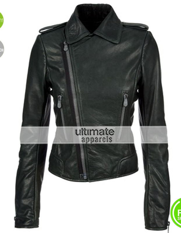 Balenciaga Hailee Steinfeld Black Women Biker Jacket