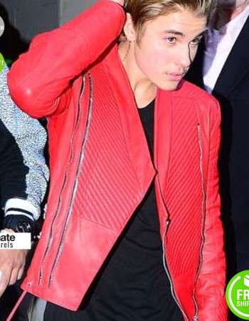 Justin Bieber Micheal Jackson Inspired Red Jacket