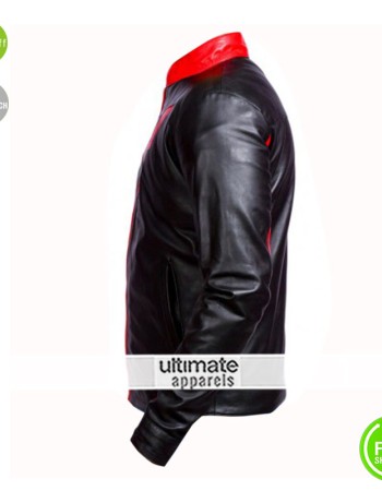 Batman Beyond Bruce Wayne Biker Red Contrast Jacket