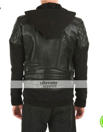 Brando Black Hooded Justin Bieber Leather Jacket