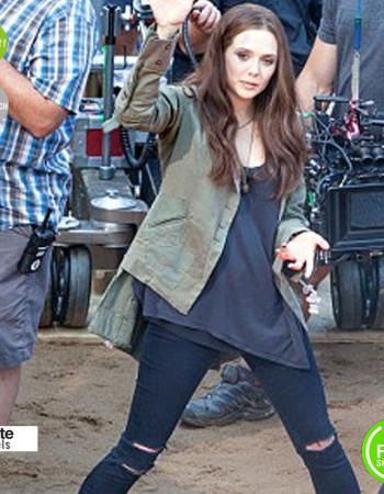 Civil War Elizabeth Olsen (Scarlet Witch) Green Jacket