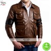 Four Pocket Chocolate Brown Jacket With Stripes