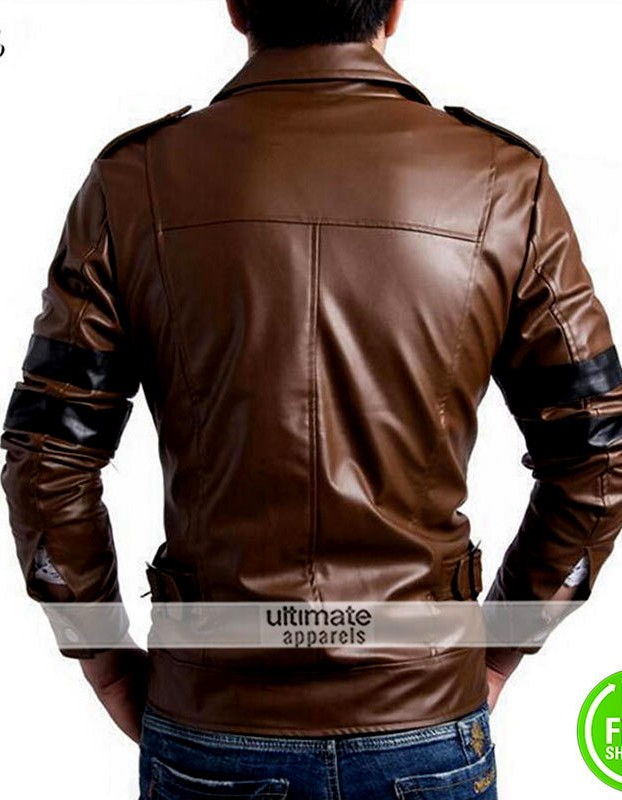 Four Pocket Chocolate Brown Jacket With Stripes
