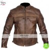 Mens Vintage Cafe Racer Leather Motorcycle Jacket