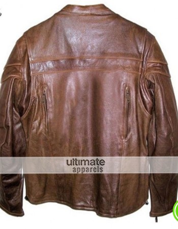 Mens Vintage Cafe Racer Leather Motorcycle Jacket