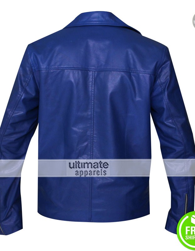 30 Seconds to Mars Jared Leto Blue Leather Jacket