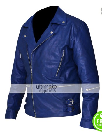 30 Seconds to Mars Jared Leto Blue Leather Jacket