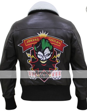 Bombshell Harley Quinn Bomber Fur Leather Jacket
