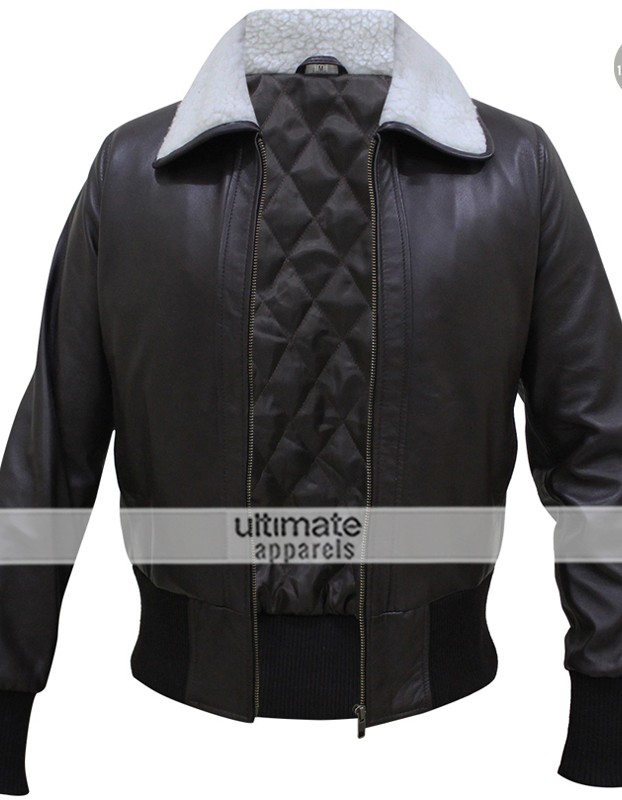 Bombshell Harley Quinn Bomber Fur Leather Jacket