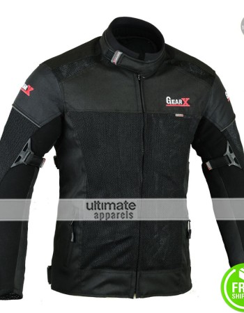 Air-Vent Gear X Motorbike Protective Black Jacket 