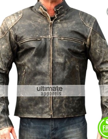Antique Men's Hooligan Distressed Retro Leather Jacket