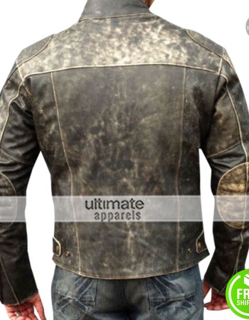 Antique Men's Hooligan Distressed Retro Leather Jacket