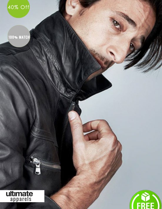 Adrien Brody GQ Black Stylish Leather Jacket