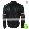 Mens Black Racing Stripes Quilted Casual Fit Jacket