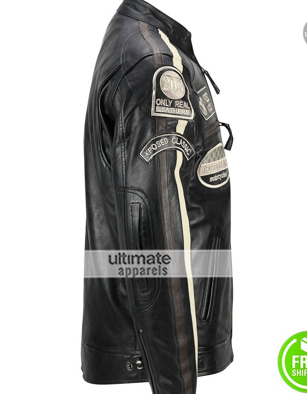 XPOSED CLASSIC Urban Retro Slim Fit Racing Jacket 