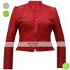 WWE Diva Aksana Red Dress Leather Jacket