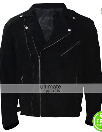 Baby Driver Jon Hamm Buddy Black Leather Jacket
