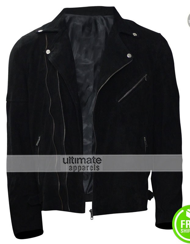 Baby Driver Jon Hamm Buddy Black Leather Jacket