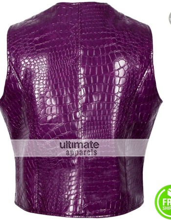 Suicide Squad Jared Leto Joker Purple Crocodile Texture Vest