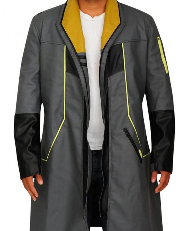 Detroit Become Human Markus Android RK200 Cosplay Black Leather Coat