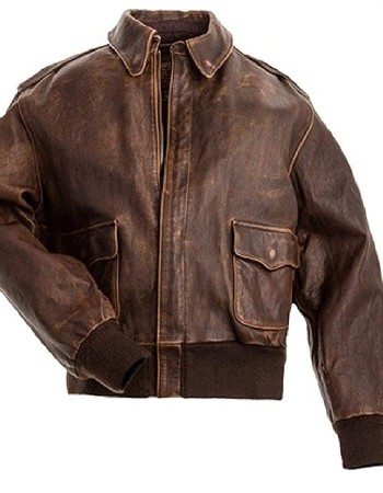 A2 Aviator Air Force Pilot Men Vintage Distressed Brown Leather Bomber Jacket