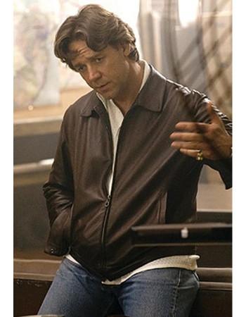 American Gangster Russell Crowe Brown Leather Jacket