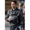 Taylor Kitsch Movie  Distressed Black American Assassin Leather Jacket