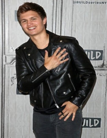 Ansel Elgort Black Baby Driver Motorcycle Leather Jacket