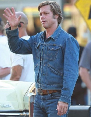 Once Upon a Time in Hollywood Brad Pitt Cliff Booth Blue Denim Jacket