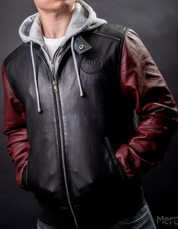 JUSTICE LEAGUE MOVIE THE FLASH LEATHER HOODED JACKET