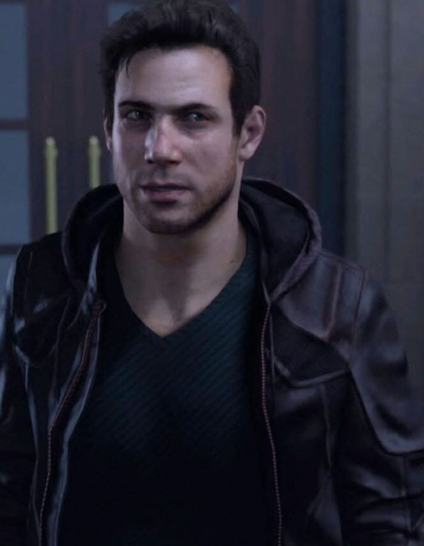 Detroit Become Human Gavin Reed Brown Leather Hooded Jacket