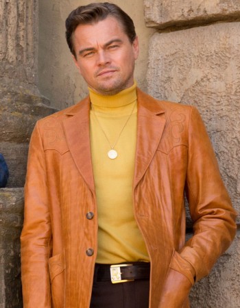Once Upon a Time in Hollywood Leonardo DiCaprio (Rick Dalton) Brown Leather Blazer Coat
