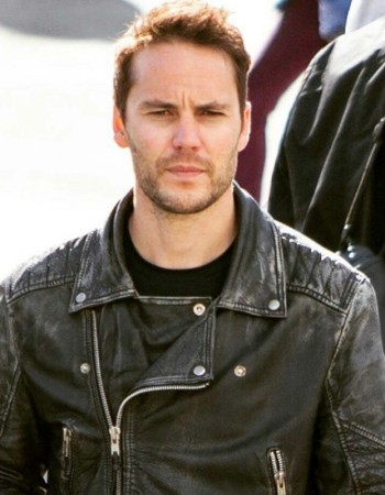 Taylor Kitsch Movie  Distressed Black American Assassin Leather Jacket