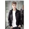 Justin Bieber Heathrow Airport Black Leather Jacket 
